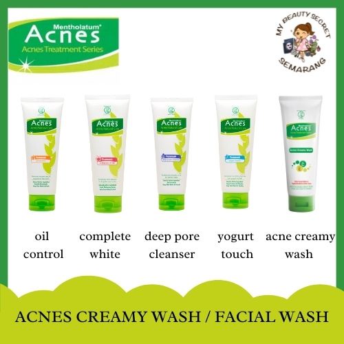 Jual ACNES Creamy Wash Facial Wash Oil Control Complete White Deep Pore Cleanser Yogurt Touch