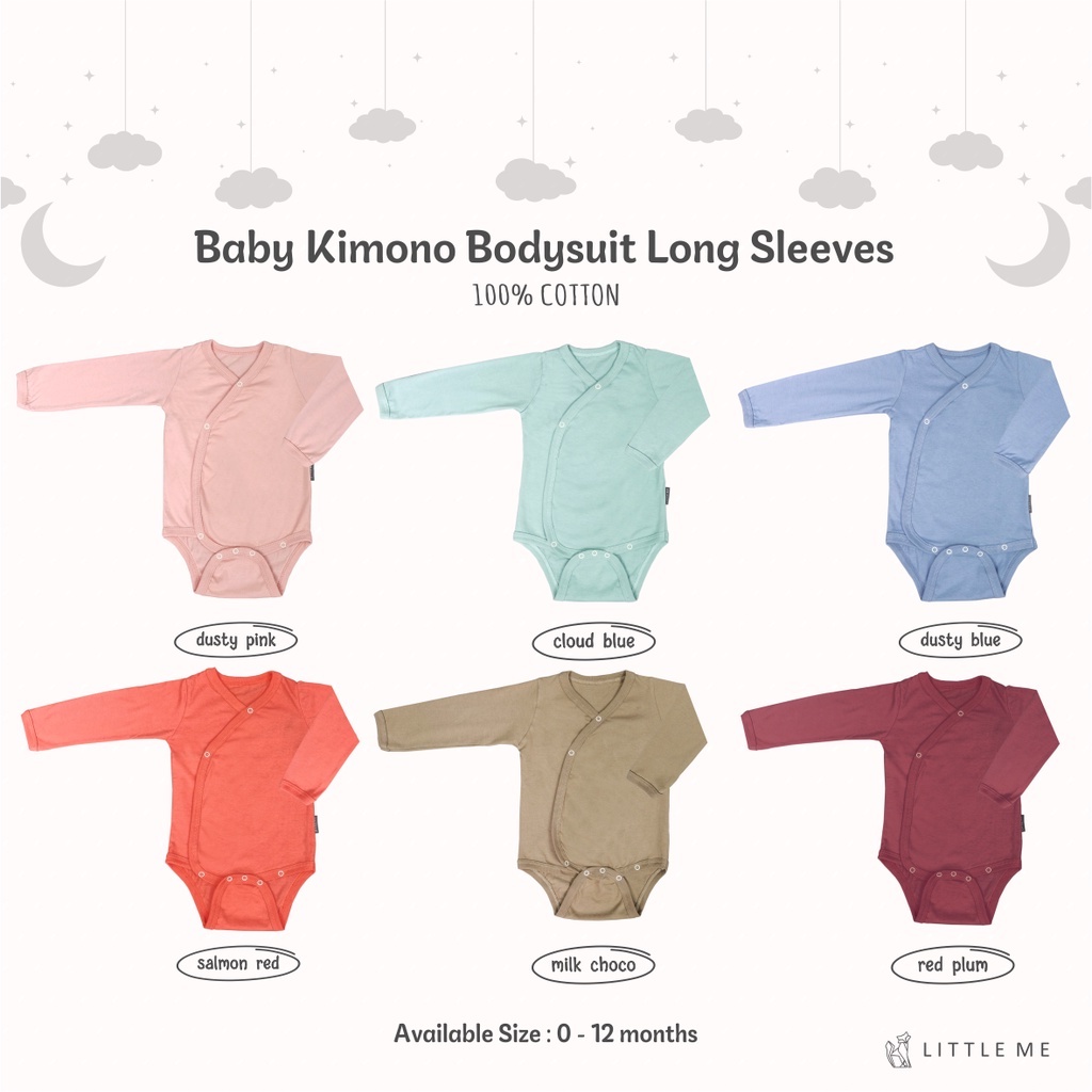 Jual Little Me Baby Kimono Bodysuit Long Sleeves / Kimono Bayi