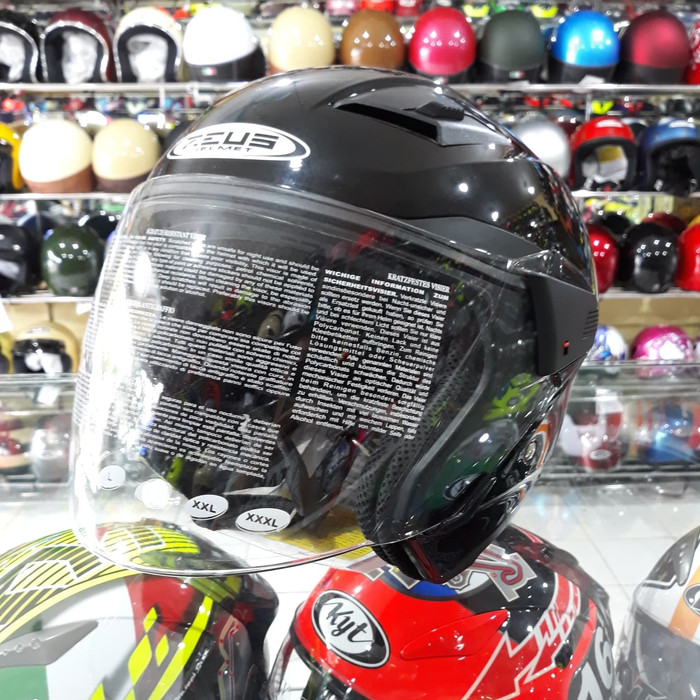 Jual Helm Half Face Zeus Z611 Solid Black Shopee Indonesia