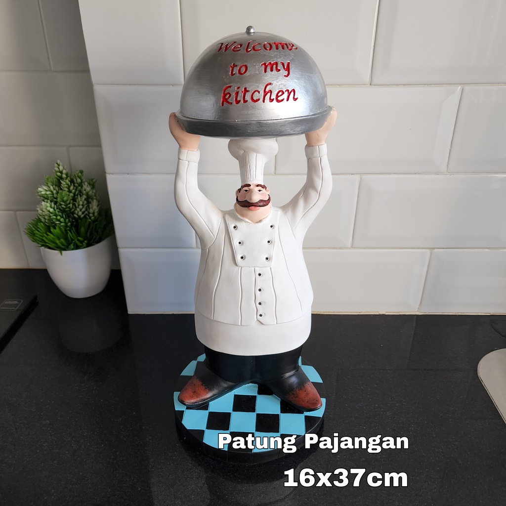 Jual Patung koki pajangan chef statue to my kitchen decoration