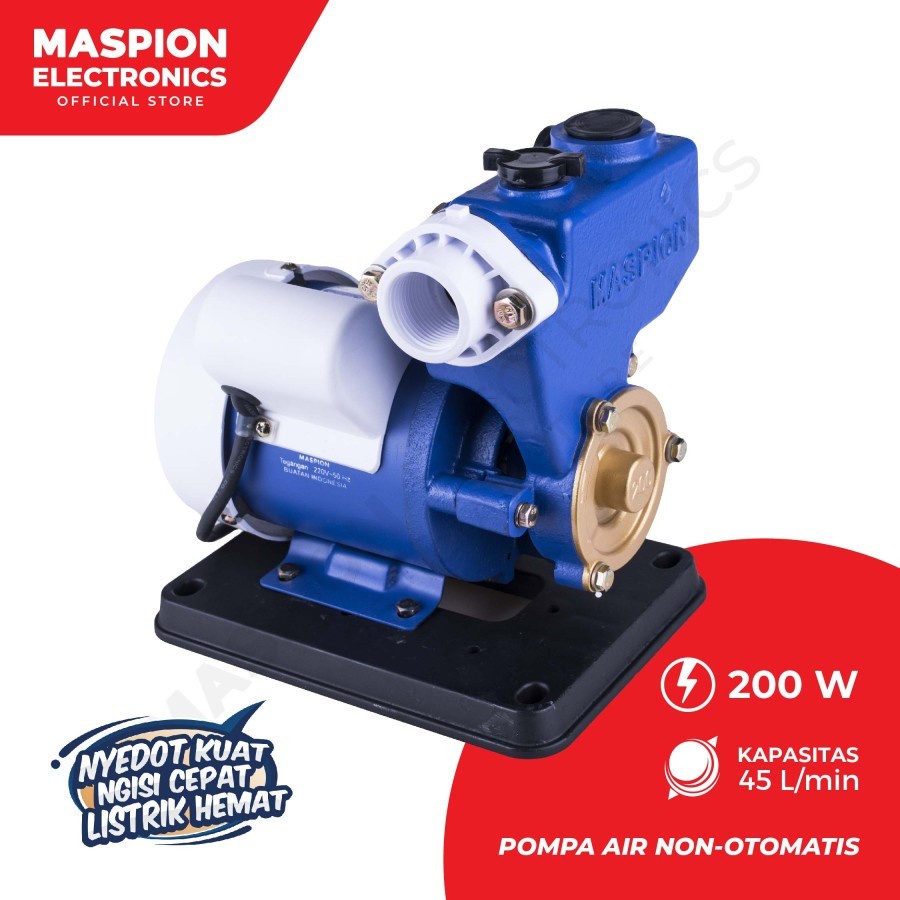 Jual Pompa Air MASPION MWP 201 MA 200 Watt Non Otomatis Sumur Dangkal