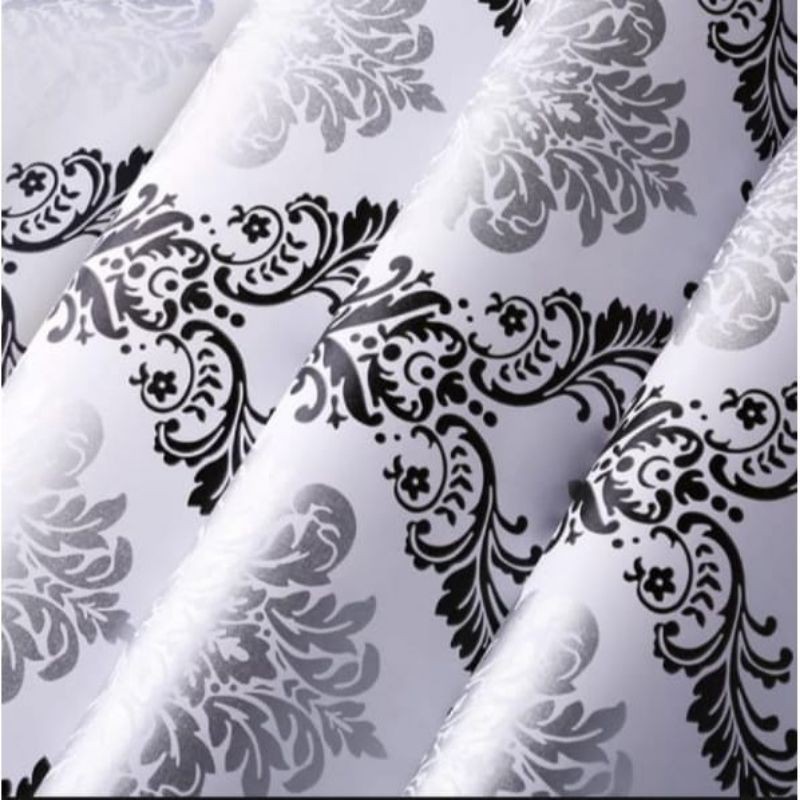 Jual Wallpaper Dinding Sticker Dinding Batik Hitam Silver Kekinian