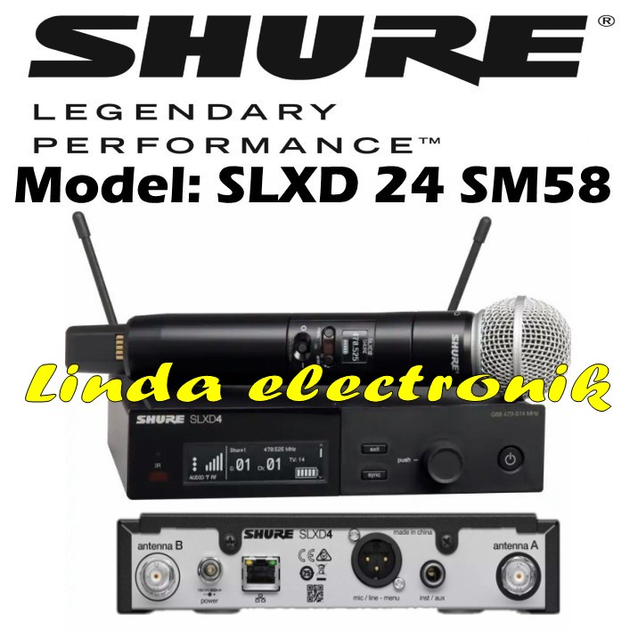 Jual mic wireless shure slxd24 sm58 shure slxd 24 sm 58 single mic