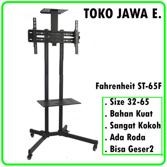 Jual FAHRENHEIT ST65F Bracket TV Stand/Standing/Berdiri Size 32 65