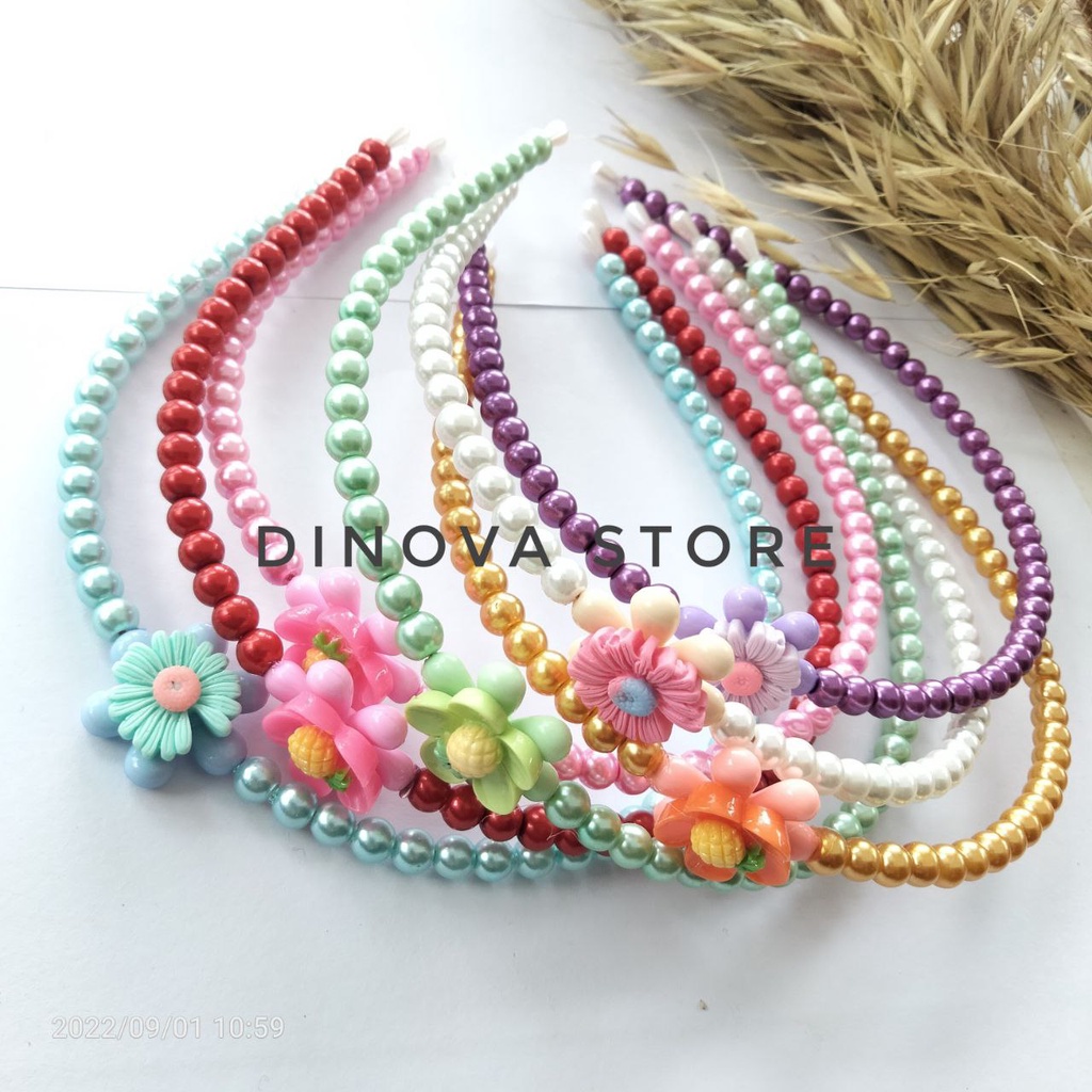 Jual bando korea mutiara bunga clay/bandana/bando Shopee Indonesia