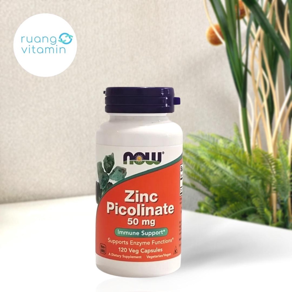 Jual NOW Zinc Picolinate 50mg Immune Support (120 Veg Capsules
