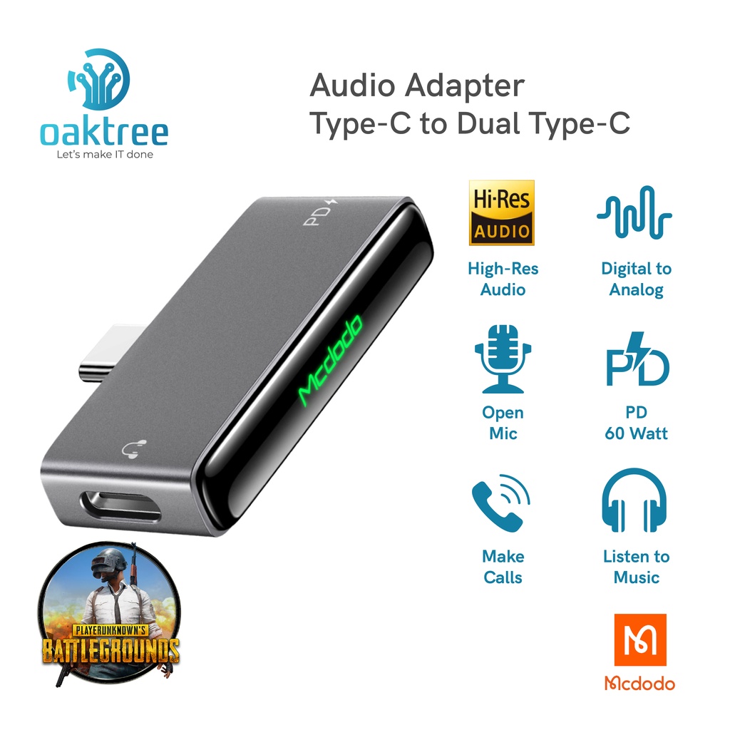 Jual Mcdodo Splitter Type C to Dual Type C Audio Jack Splitter Audio PD