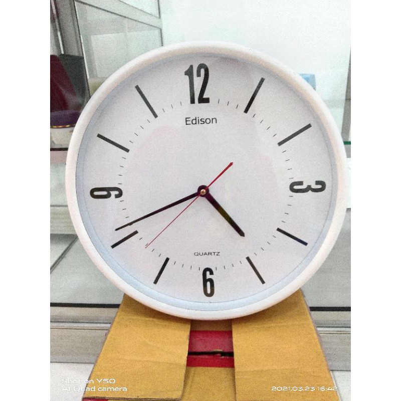 Jual jam Dinding Edison 365 Mesin Quartz Ukuran 36 cm Shopee Indonesia