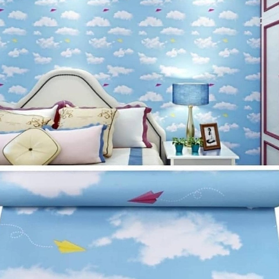 Jual Wallpaper Sticker Dinding Awan Layang Panjang 10meter dan Lebar