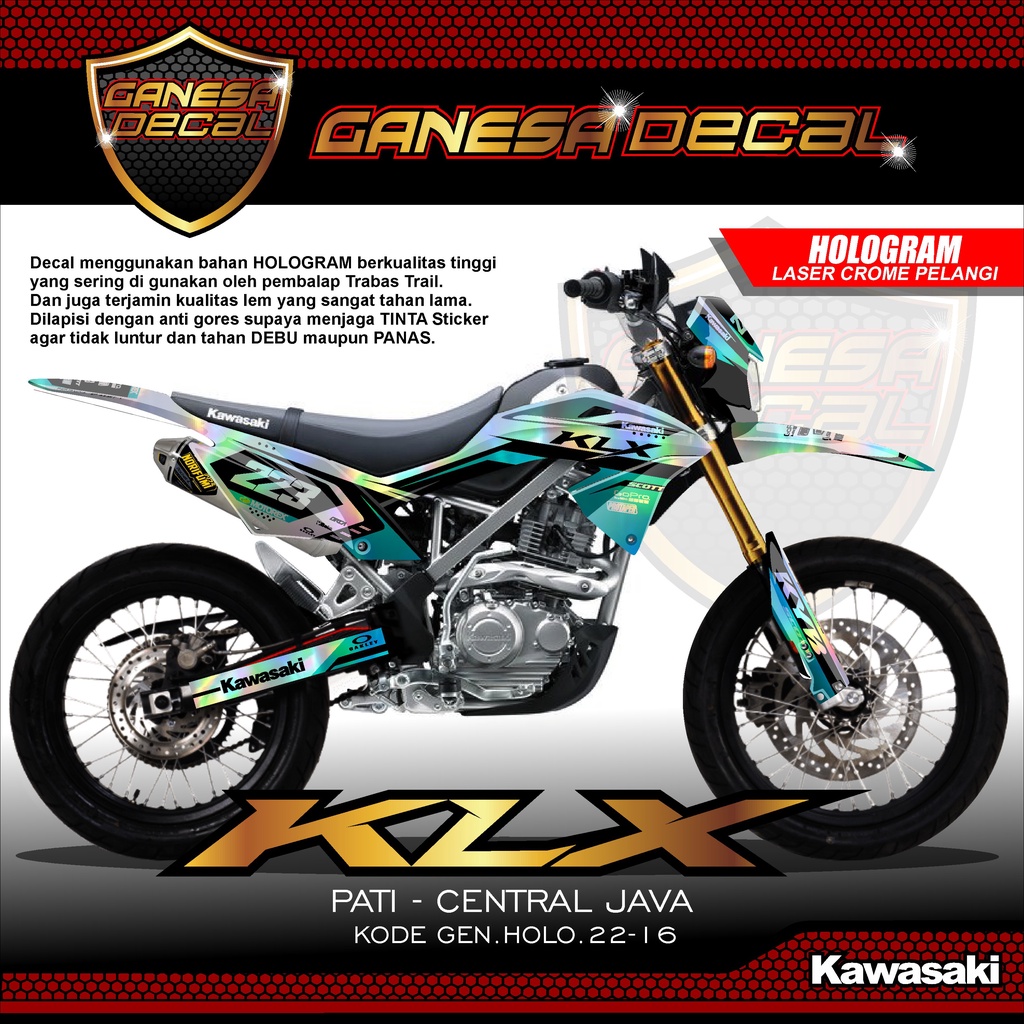 Jual Decal Sticker HOLOGRAM Motor Cross KLX 150 BF Fullbody Dekal