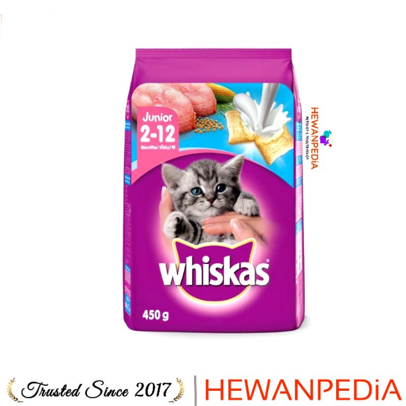 Jual WHISKAS JUNIOR 450 Gr Pakan Kucing Kering Anak Kucing Kitten