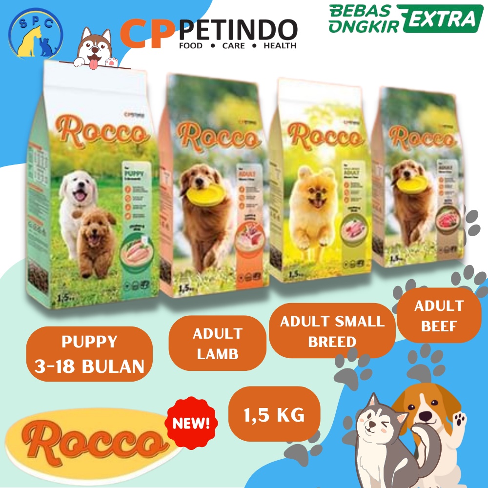 Jual ROCCO Dog Food Makanan Anjing Premium Adult Puppy Dog Food CPPETINDO Freshpack Pack 1,5 Kg