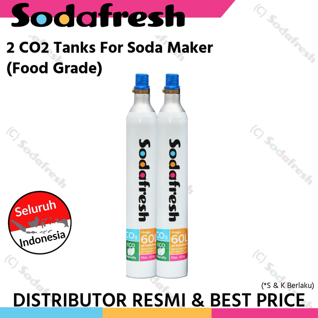Jual 2 Sodastream Compatible CO2 Cylinders (Refills Available) for Soda