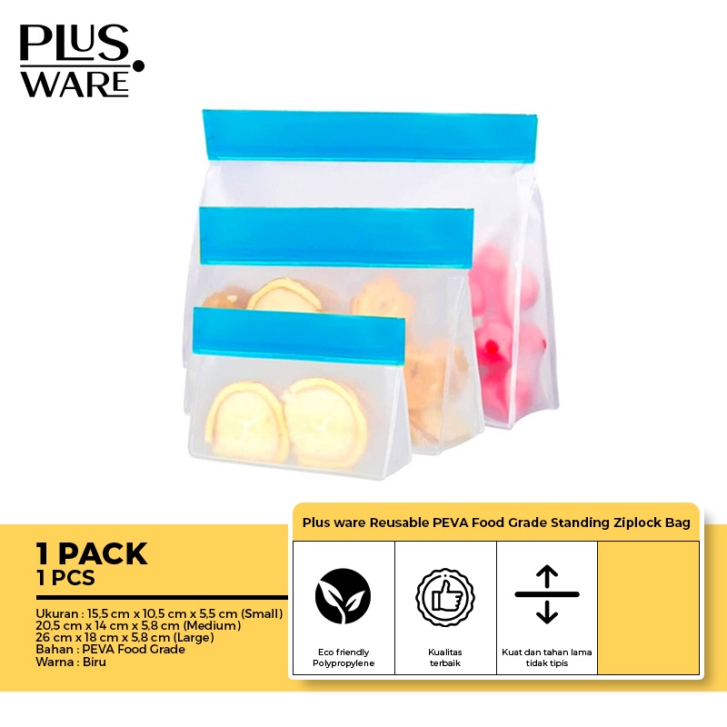 Jual Reusable PEVA Food Grade Standing Ziplock Bag Shopee Indonesia