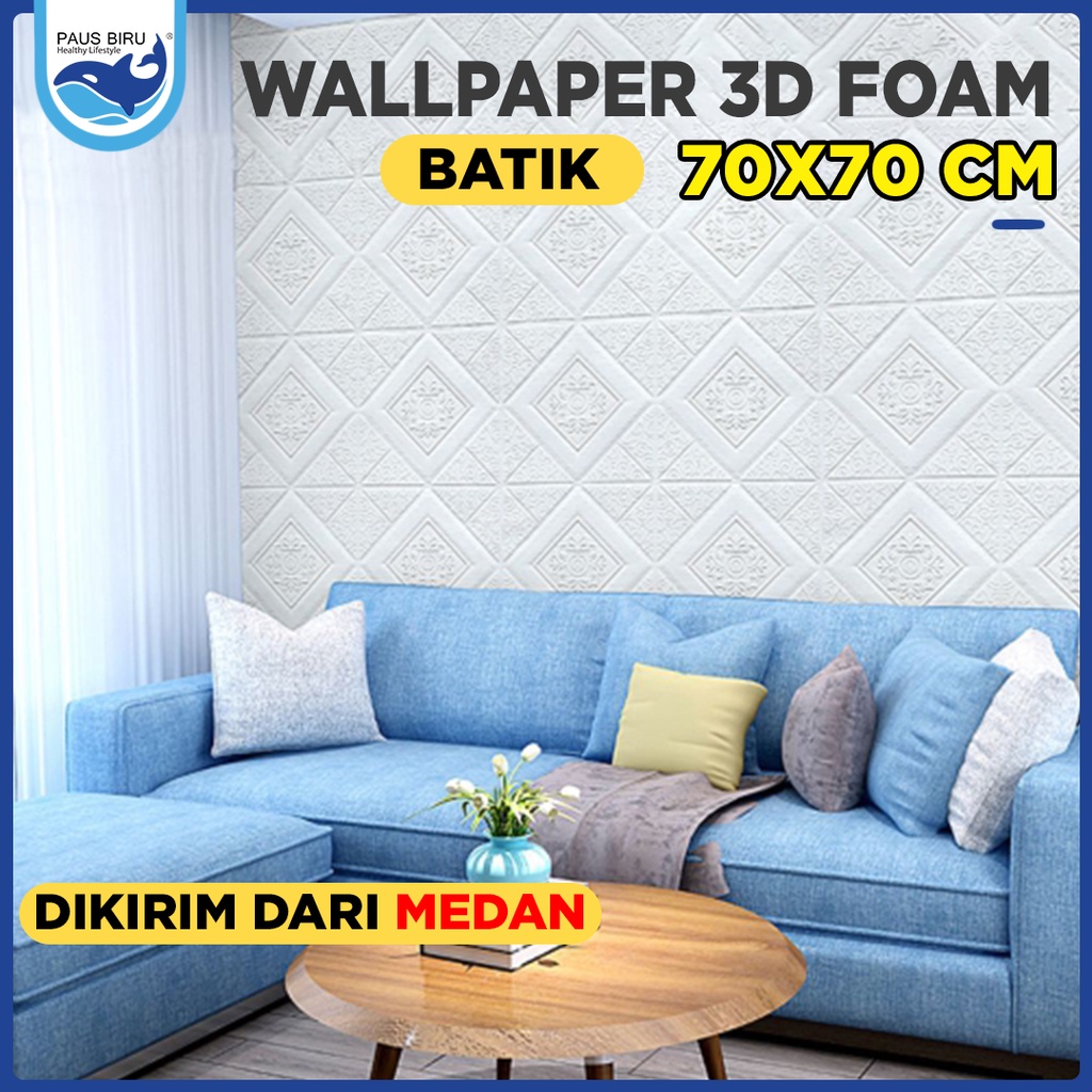 Jual Wallpaper 3D FOAM / Wallpaper Dinding 3D Motif Foam Batik More