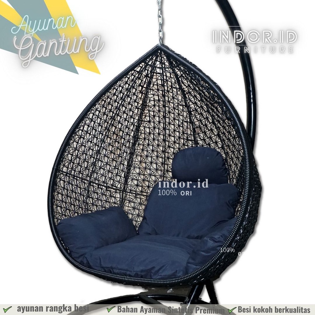 Jual Ayunan Gantung Besi Jumbo Dewasa/ Ayunan Gantung Rotan Jaring