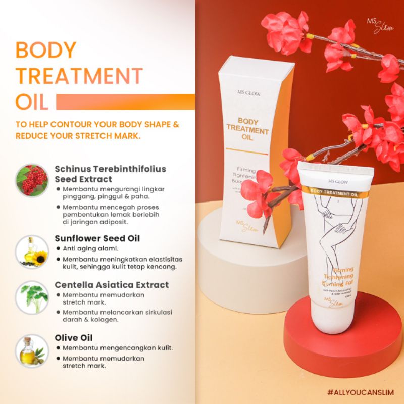 Jual Body Treatment Oil Ms Glow / Body Treatment Oil Ms Slim Ms Glow