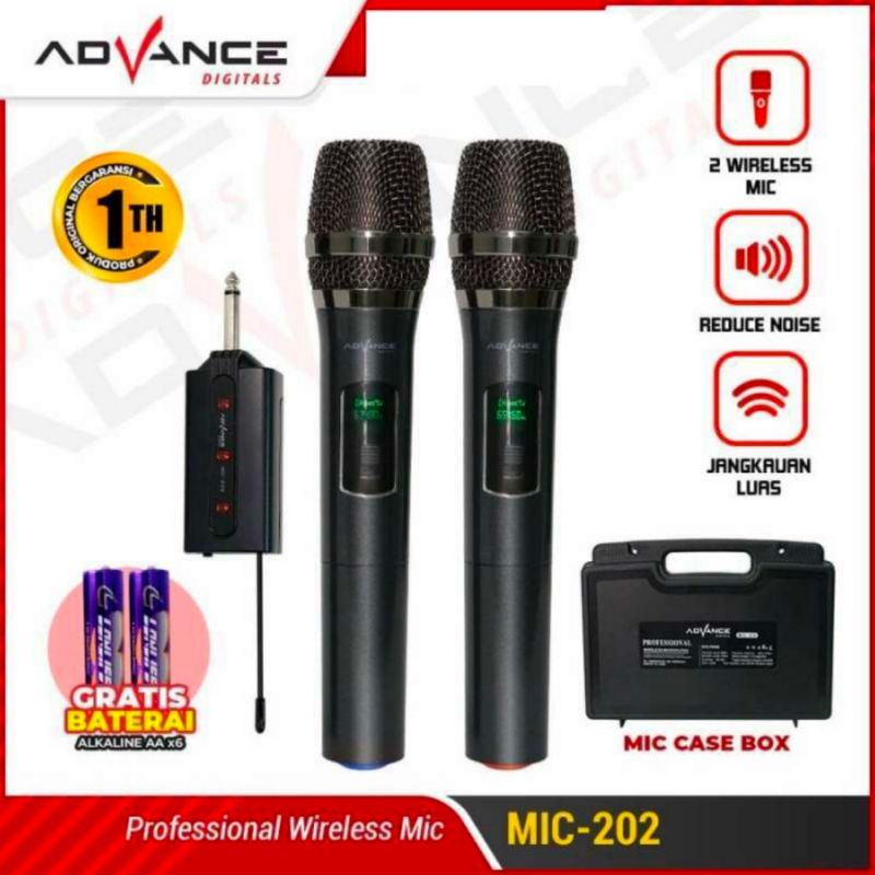 Jual Mic mik mix tanpa kabel isi 2 mic double wireless original advance