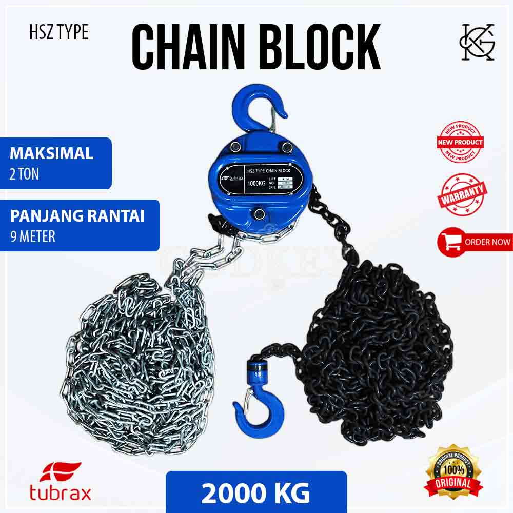 Jual JAPAN Chain Block 2 ton x 9 meter Kerekan Manual Takel bulat