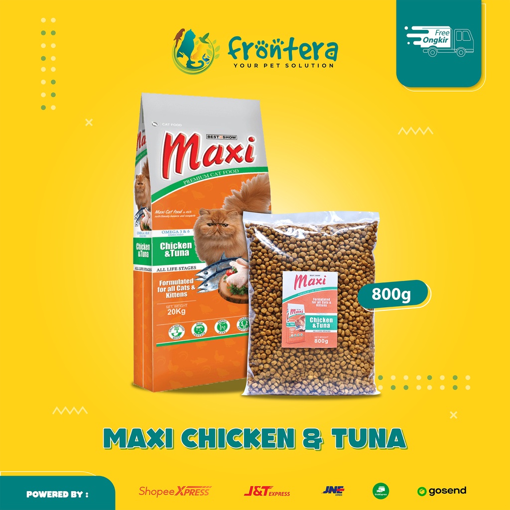 Jual MAXI CAT FOOD Repack Maxi Chicken & Tuna Dry Cat Food Maxi Cat