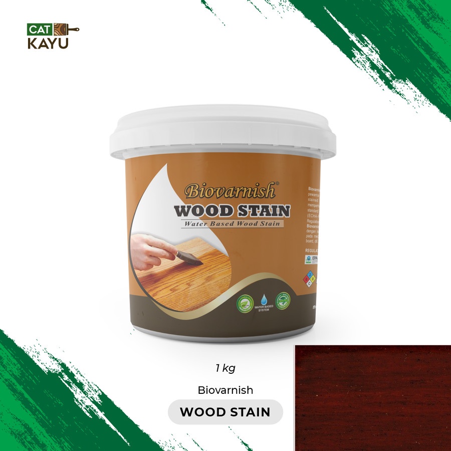 Jual Cat Lemari Kayu Transparan Biovarnish Wood Stain 1 kg Salak Brown