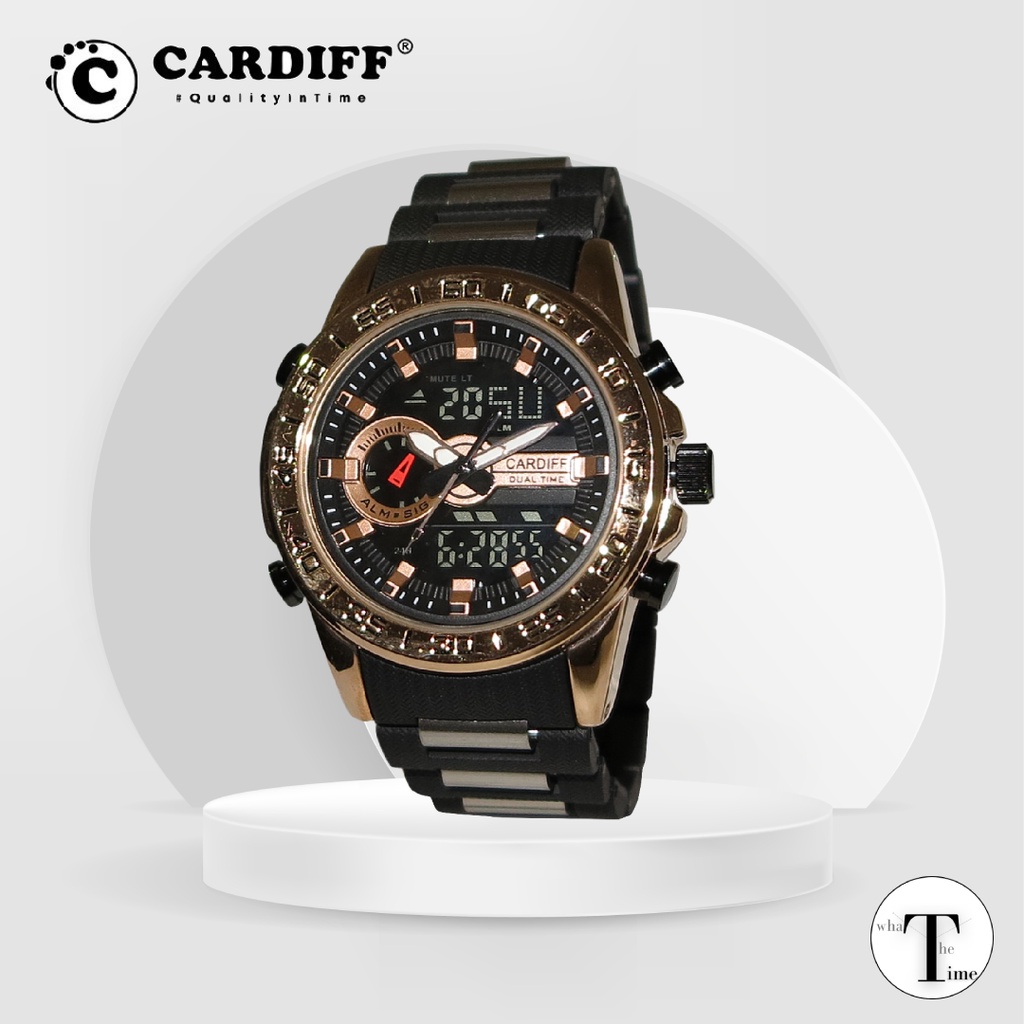 Jual WTT CARDIFF Jam tangan dual time peluru pria analog dan digital