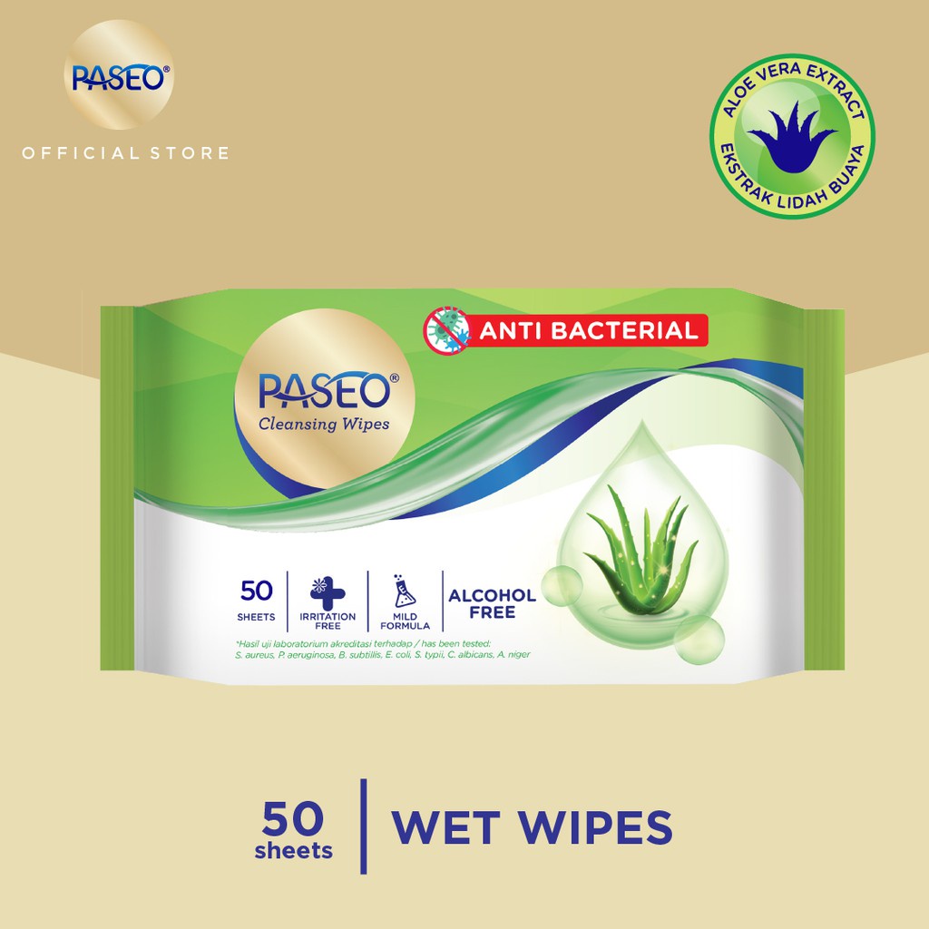 Jual Paseo Anti Bacterial Wipes Gazette 50's Shopee Indonesia