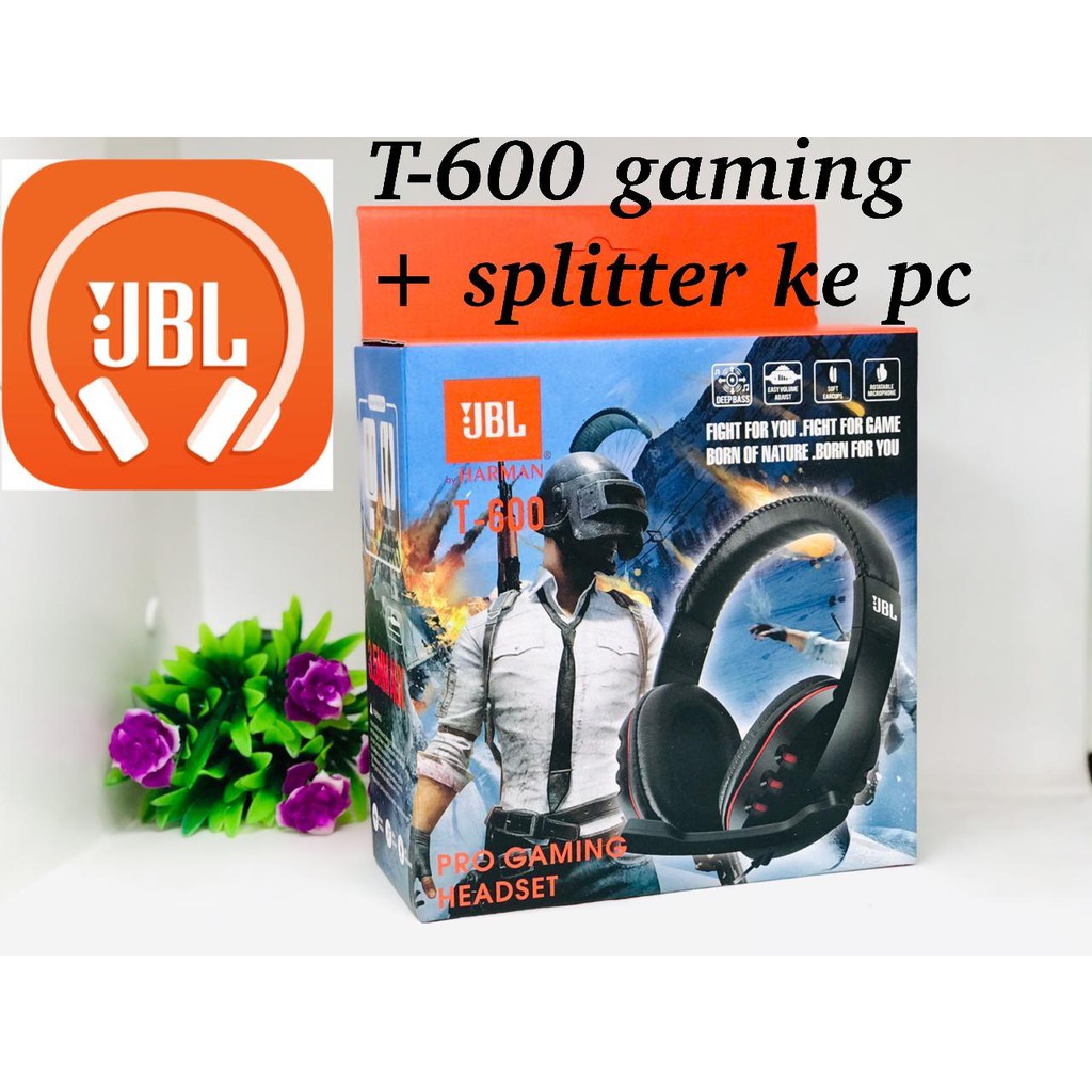 Jual HANDSFREE BANDO JBL T600 GAMING MIC + KABEL SPLITTER KE PC Shopee Indonesia