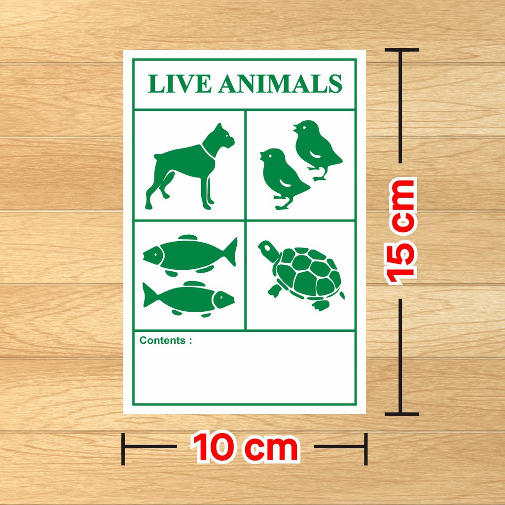 Jual Sticker Label Pengiriman Live Animal Stiker Hewan Binatang 15 x 10