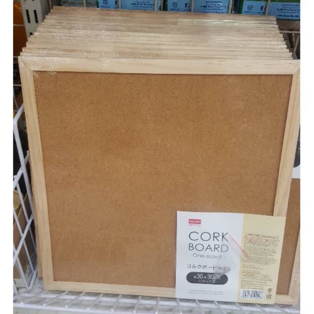 Jual Daiso Cork board / papan kayu tipis untuk tempelan memo Shopee