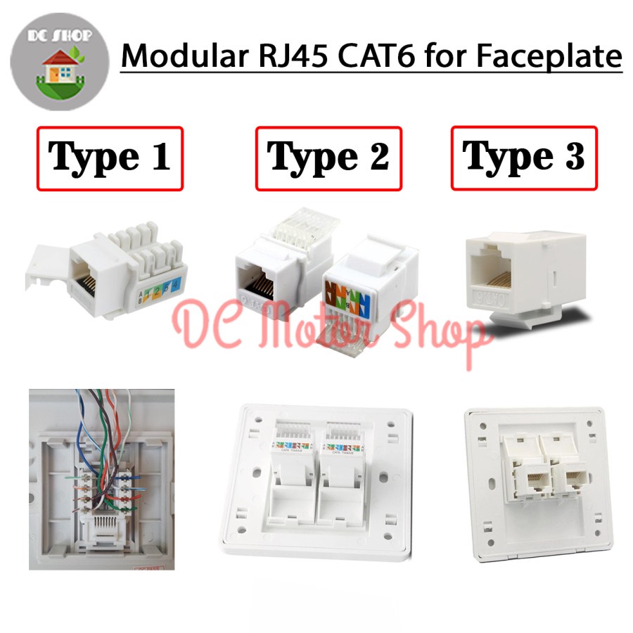 Jual Modular Jack RJ45 Cat6 UTP Bukan Cat5e Network LAN Ethernet
