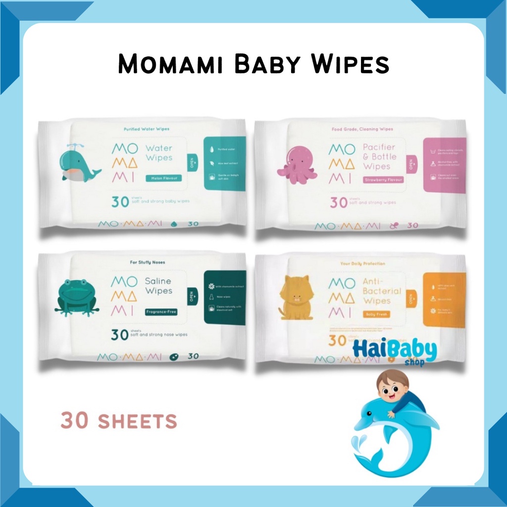 Jual MOMAMI Baby Water Wipes/Saline Wipes/Pacifier & Bottle Wipes/Anti