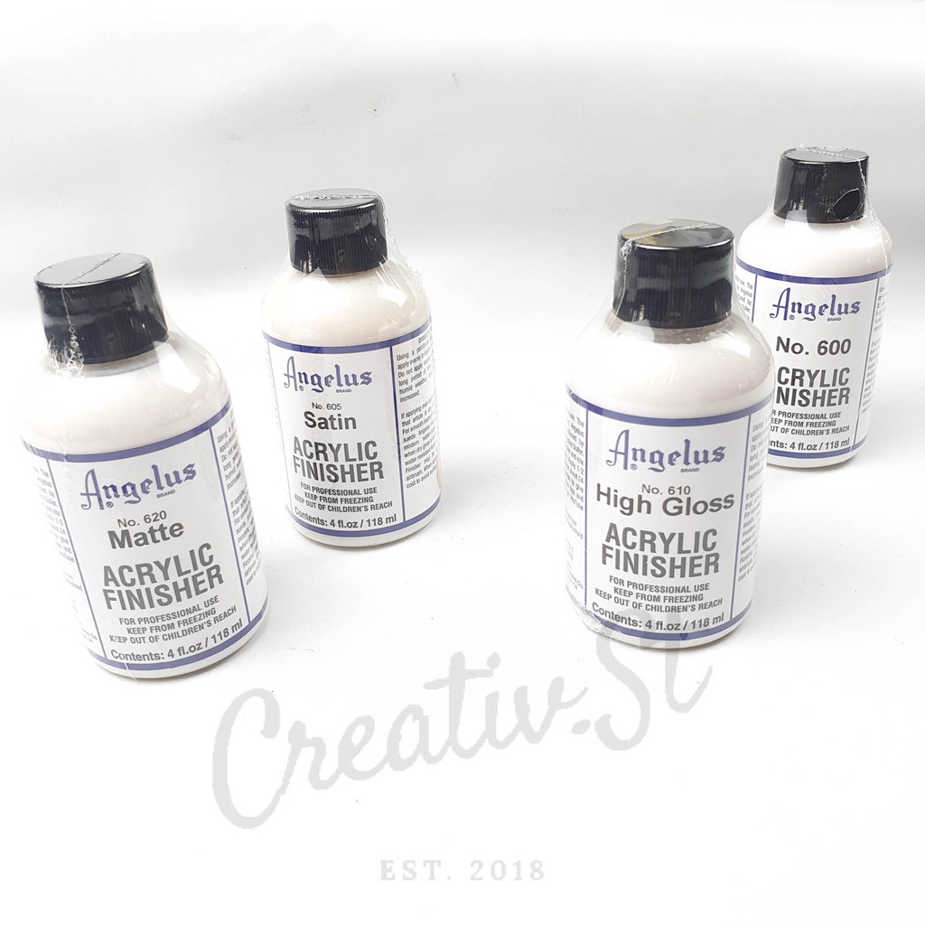 Jual ANGELUS Acrylic Finisher Varnish Leather Gloss Satin Matte 600 4Oz