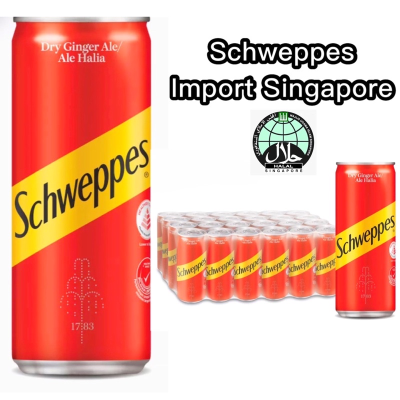 Jual Schweppes dry ginger ale import singapore (HALAL) Shopee Indonesia