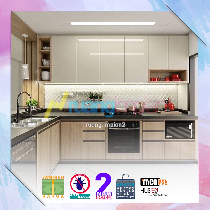 Jual Custom Kitchen Set HPL t 12mm Furniture Murah, Bergaransi