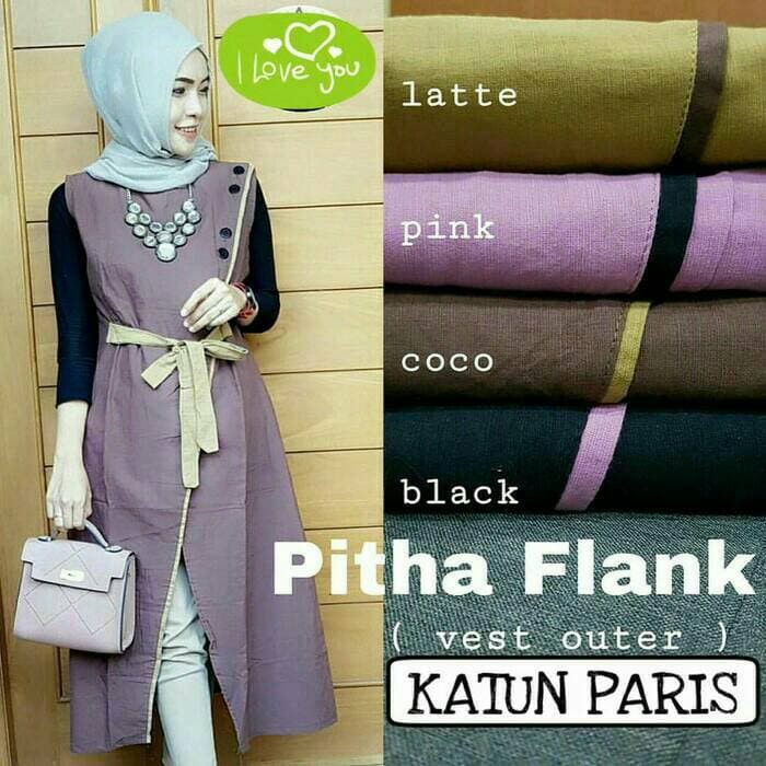 Jual Pitha Long Vest Coat Rompi Blazer Dress Hijab Muslim Bisa Jumbo