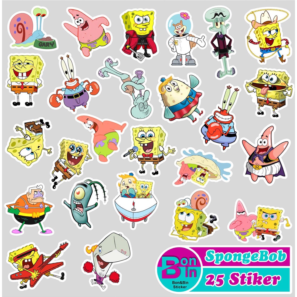 Jual SpongeBob Sticker set (23Pcs) Shopee Indonesia