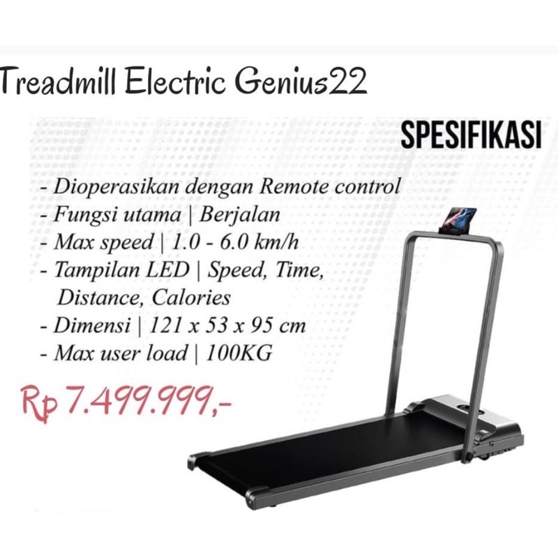 Jual Treadmill Electric Genius22 Treadmil Elektrik Walking Pad bisa di