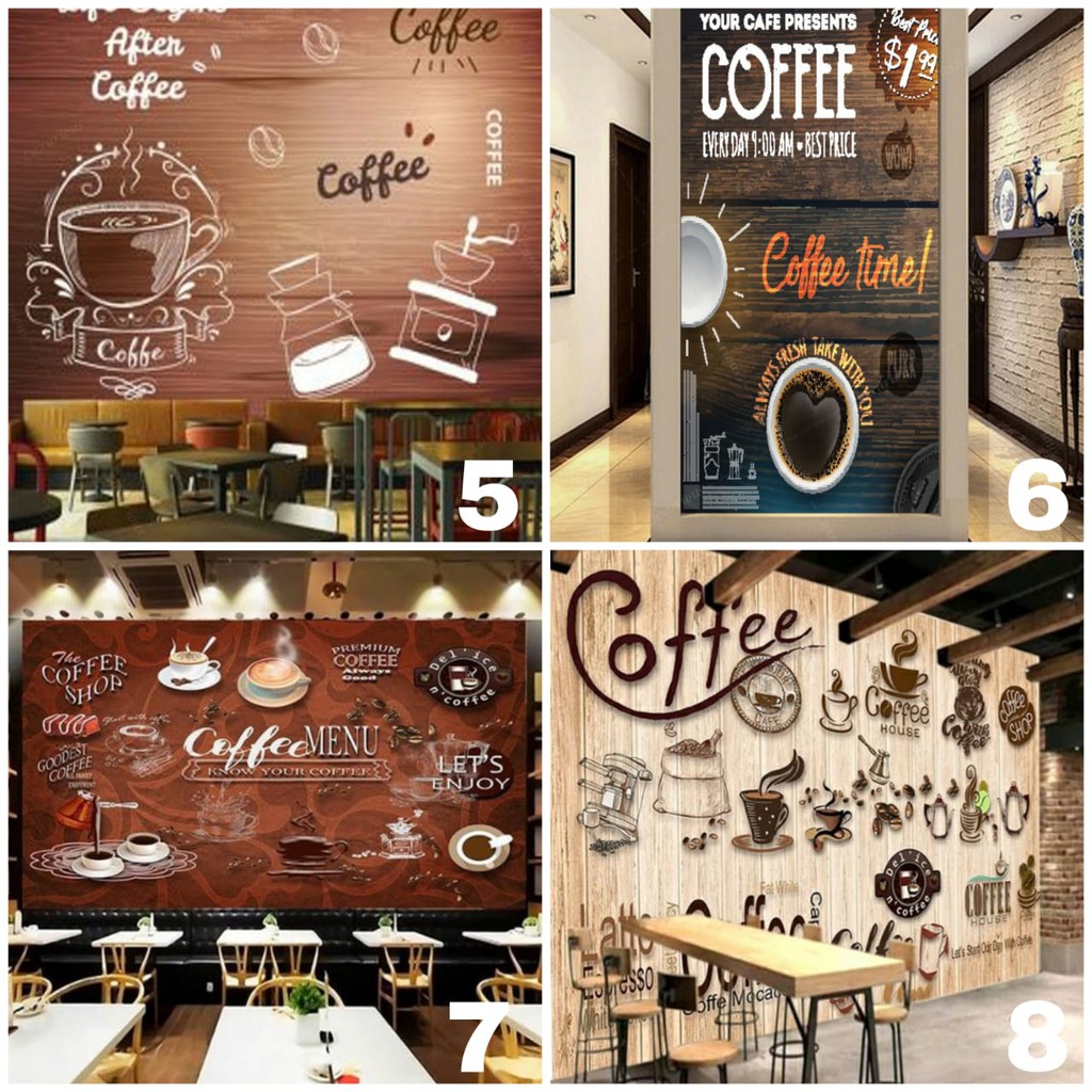 Jual WALLPAPER 3D WALLPAPER CUSTOM DINDING COFFEE SHOP Shopee Indonesia