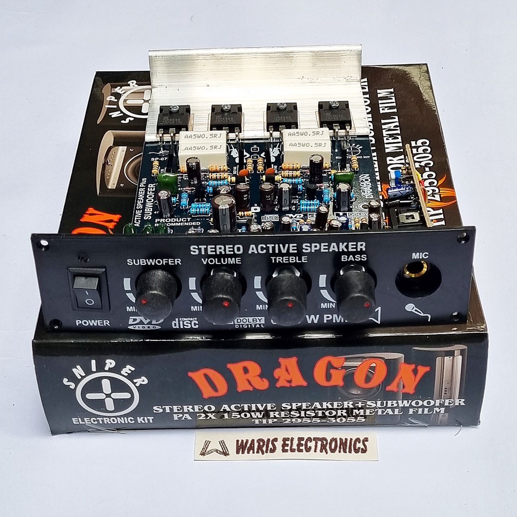 Jual Kit Mesin Speaker Aktif Stereo Amplifier 150w Subwoofer Mic Dragon