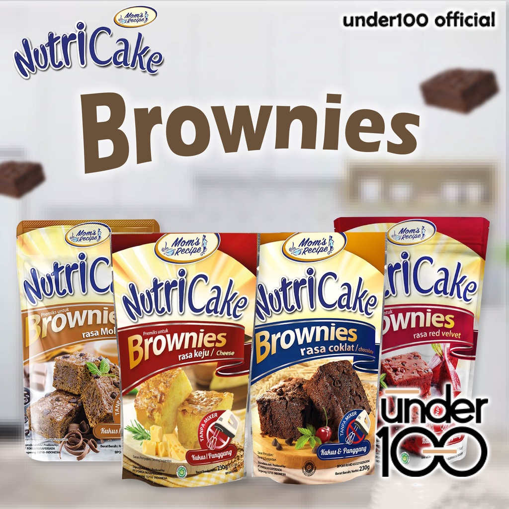 Jual Under100 Mom's Recipie Nutricake Premiks Brownies 230g Kukus