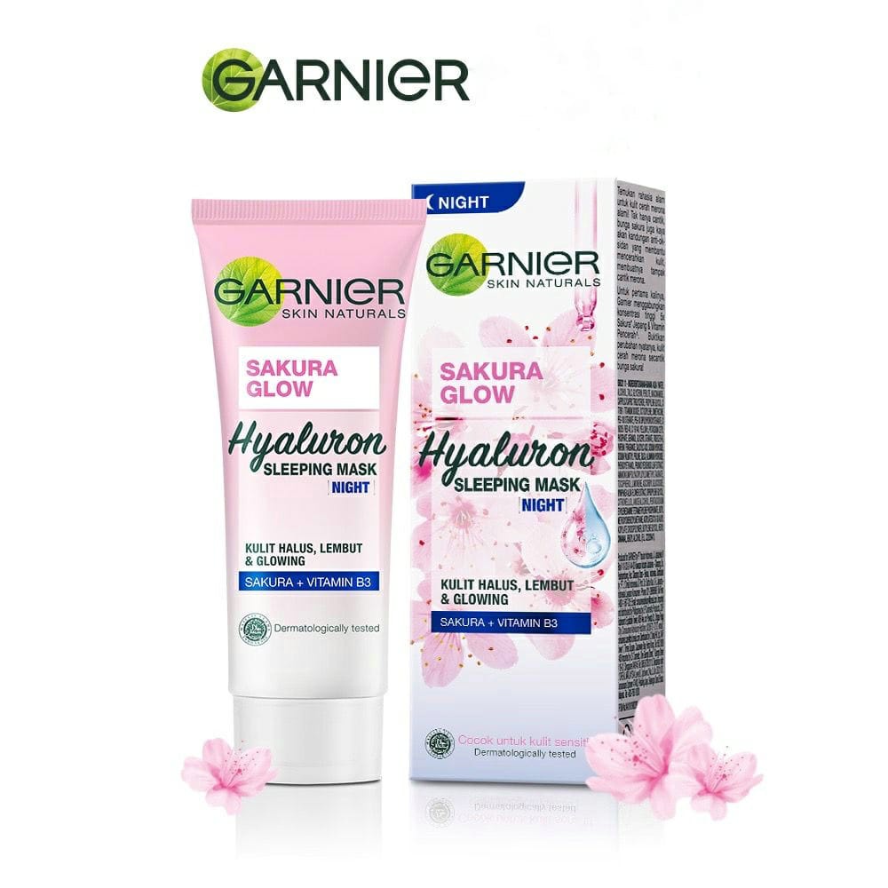 Jual Garnier Sakura Glow Hyaluron Sleeping Mask Night Cream 20ml / 50ml
