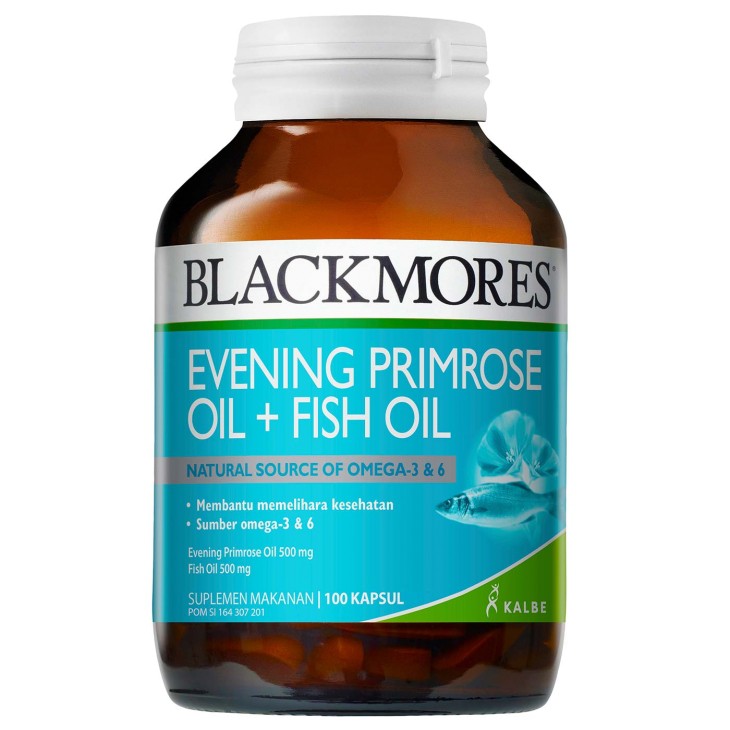 Jual BLACKMORES EVENING PRIMEROSE OIL + FISH OIL 100 CAPSULES / PMS