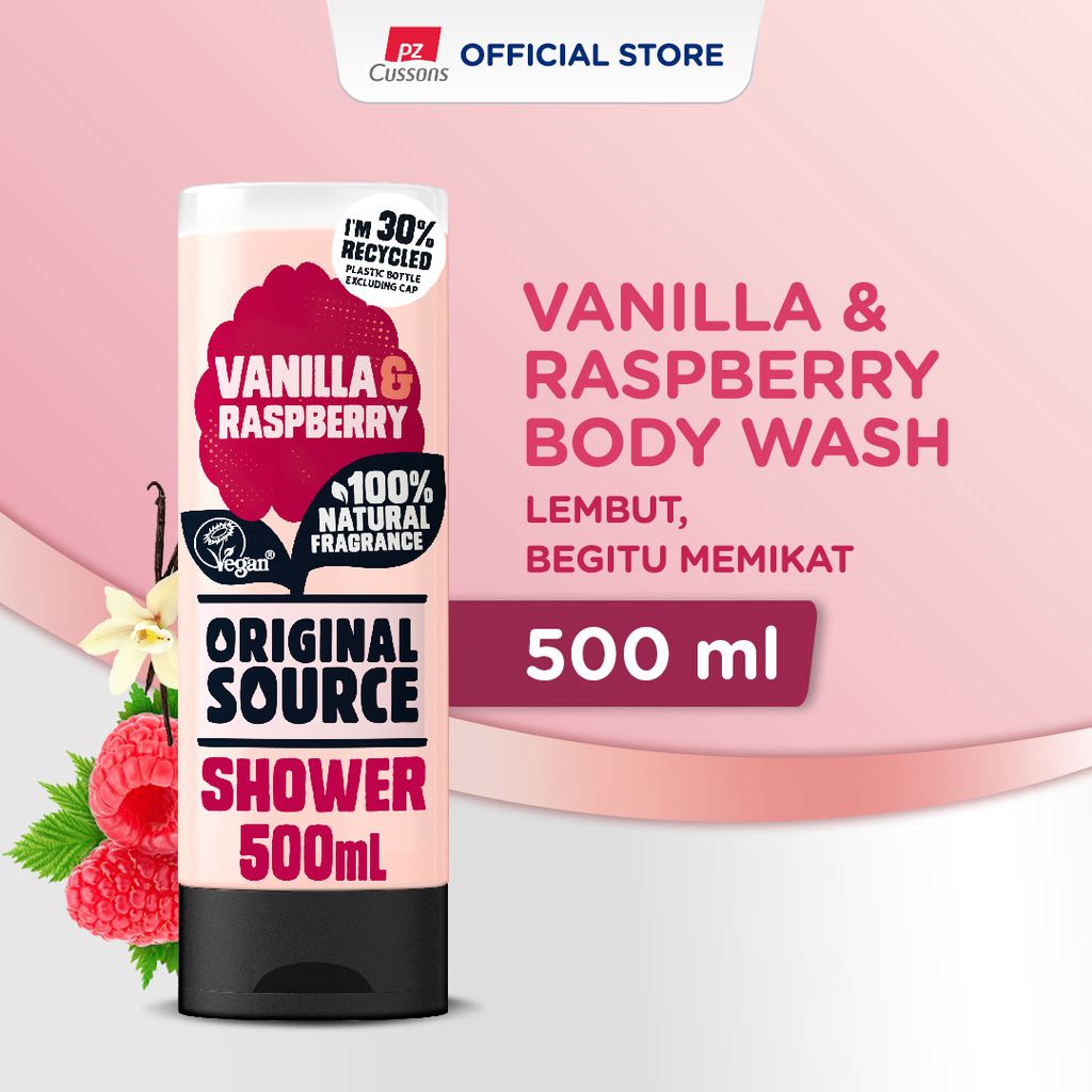 Jual Original Source Body Wash Vanilla & Raspberry Sabun Cair Vegan