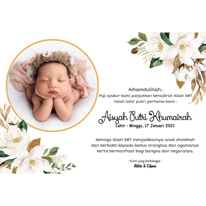 Jual Kartu Ucapan Aqiqah bayi baby card Shopee Indonesia