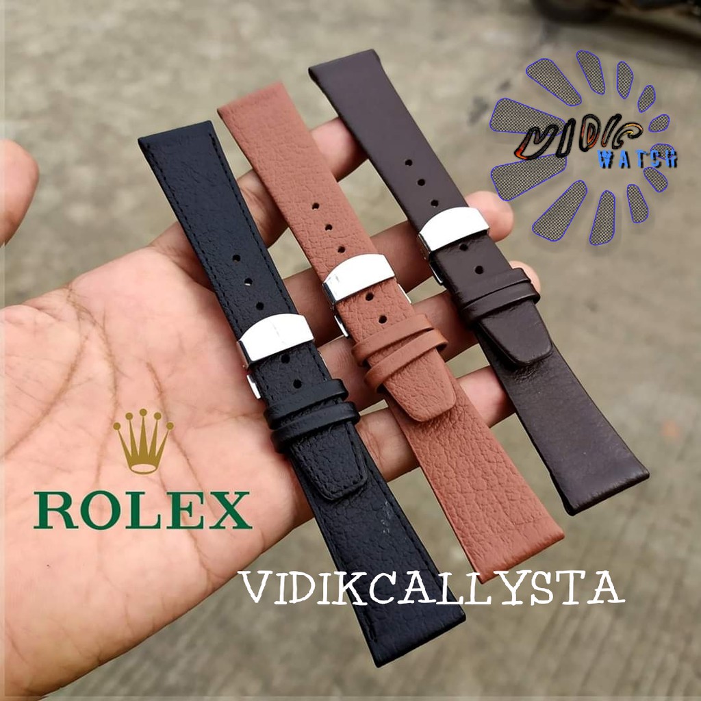 Jual Tali jam tangan Kulit asli leather strap seiko Rolex 20mm Shopee