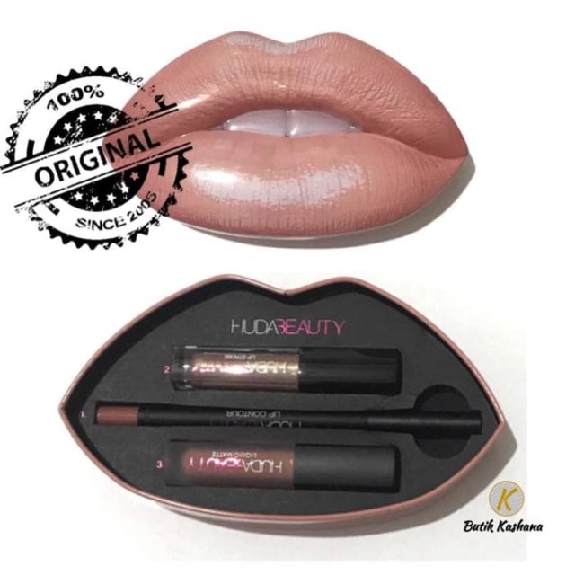 Jual Huda beauty contour & strive lip set bombshell & ritzy Shopee