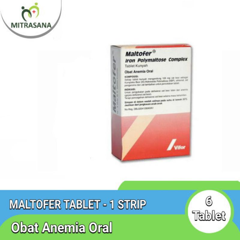 Jual Maltofer Tablet Obat Anemia Oral 1 Strip isi 6 Tablet Shopee Indonesia
