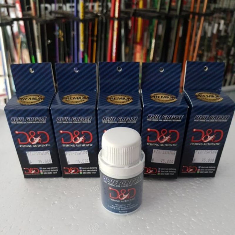 Jual PELUMAS REEL PANCING / BLUE GREASE D&D FISHING AUTHENTIC 50GR