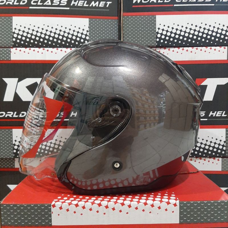 Jual HELM KYT KYOTO SOLID GUNMETAL / KYT KYOTO POLOS ABU ABU Shopee